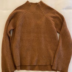 Mock Neck Sweater with Wide Arm Sleeves